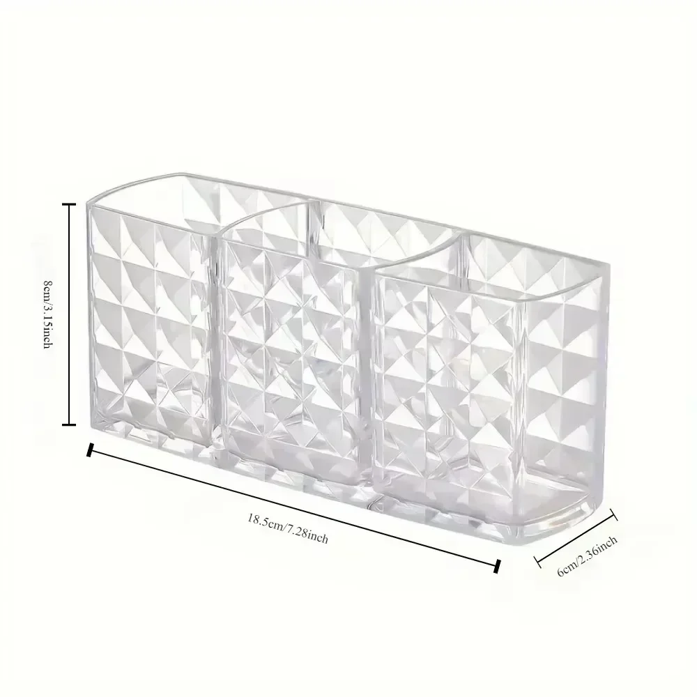Clear Acrylic Makeup Brush Holder Desk Cosmetic Organiser Lipstick Storage LipstickStorage Holder Stand Diamond Makeup Tools 3