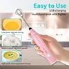 1 PCS Electric Milk Frother Portable Egg Beater USB Rechargeable Handheld Coffee Blender Milk Shaker Mixer Foamer Food Blender 3