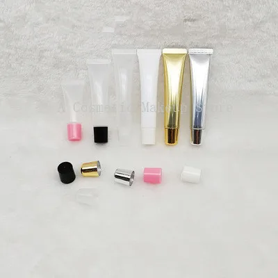 

50pcs 10/15ml lip gloss tubes Lip Balm Soft Hose Makeup Squeeze Sub-bottling Clear Plastic Lip Gloss Tube Container DiY Make Up