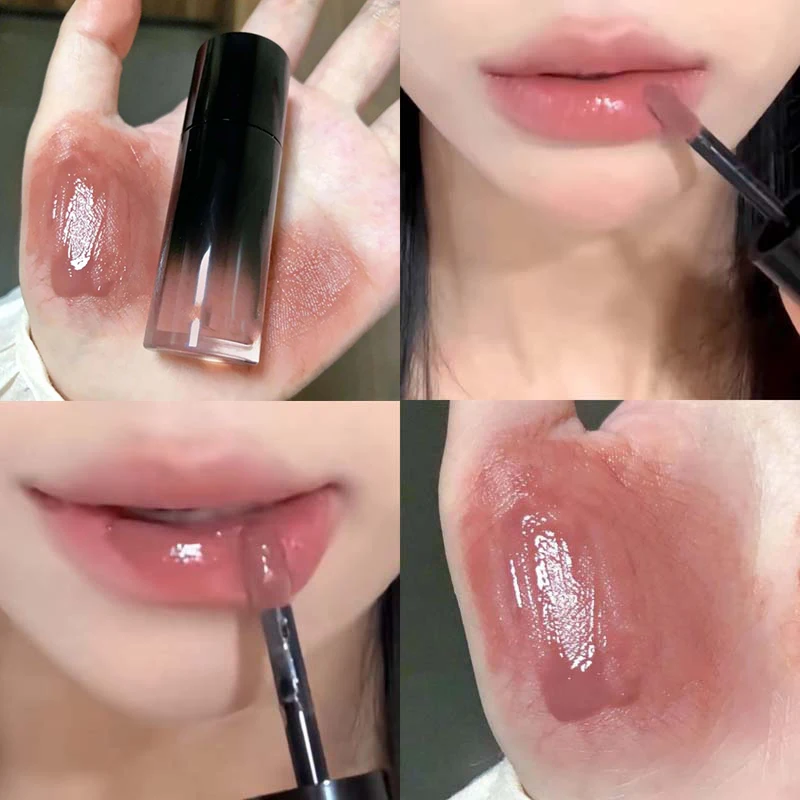 Low Saturation Mirror Water Light Lip Gloss Russet Liquid Lipstick Moisturizing Lip Tint Nature Nude