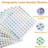 Number 1 to 1000 Laser Number Sticker Round Waterproof Nail Sticker Digital Label Nail Polish Color Gel Varnish Marking Sticker 1