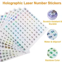 Number 1 to 1000 Laser Number Sticker Round Waterproof Nail Sticker Digital Label Nail Polish Color Gel Varnish Marking Sticker 1