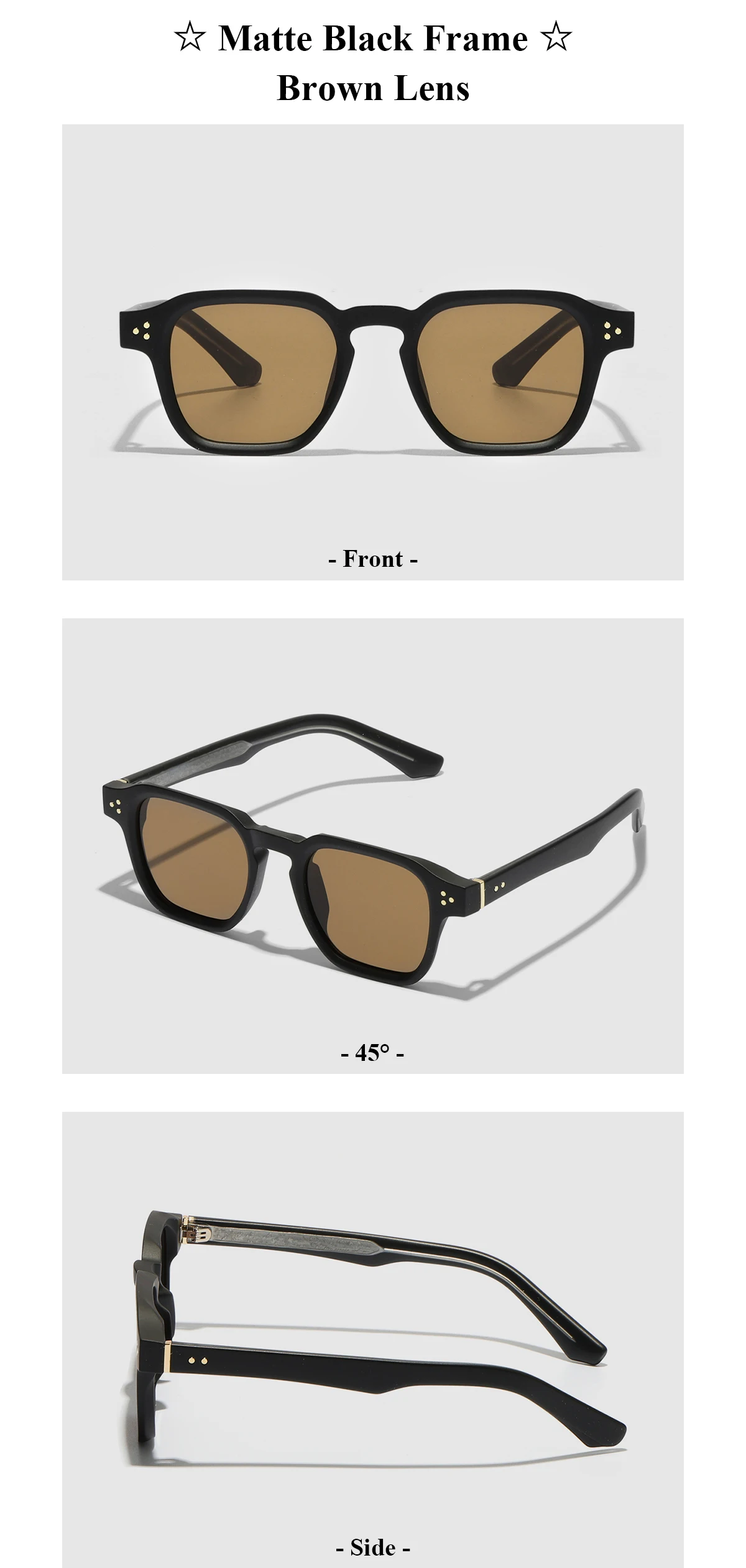 Ruiao Retro Quadratische Sonnenbrille Vintage Mann Luxus Pin Tempel Designer Marke Gläser Shades Für Frauen Kleine Gesicht UV Hohe Qualität – Detail 5