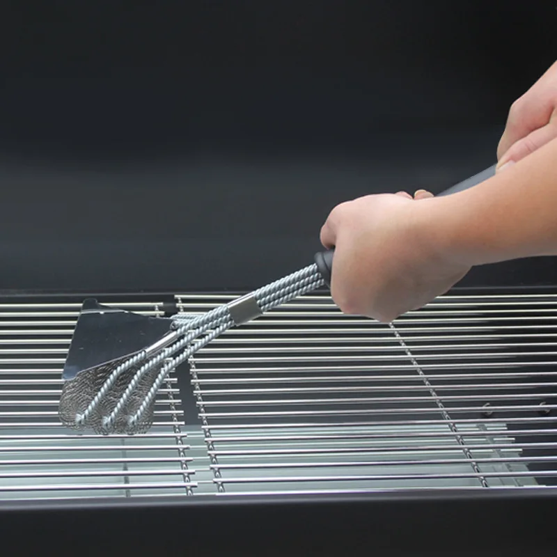 

Щетка для барбекю, трехслойная неприлипающая щетка из нержавеющей стали, инструмент для чистки