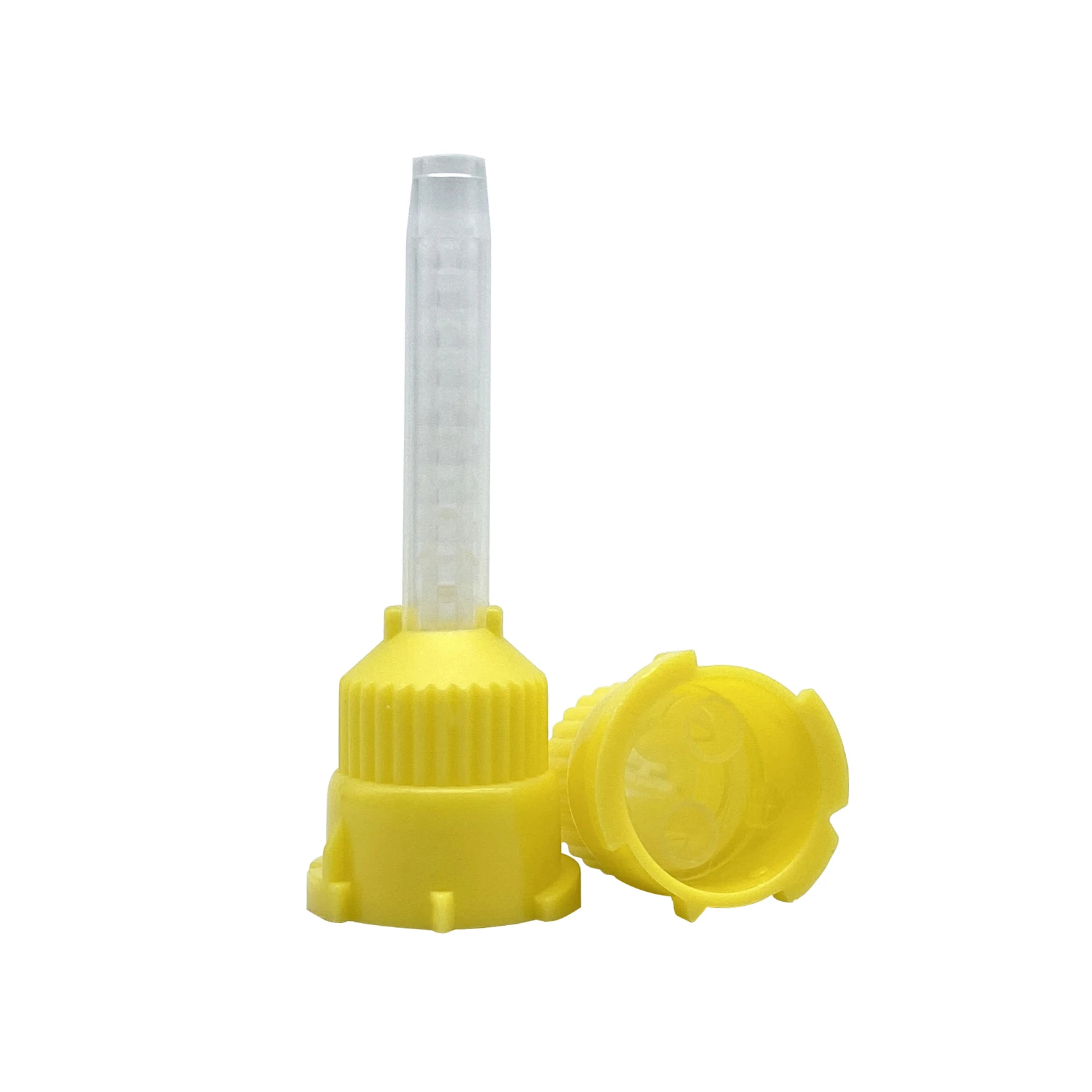 50 Stück/Packung Einweg-Dental-Mischspitzen Silikon-Gummi-Mischköpfe 1:1 Zahnmedizinische Abdruckdüsen Gelbe Mischrohre – Detail 9