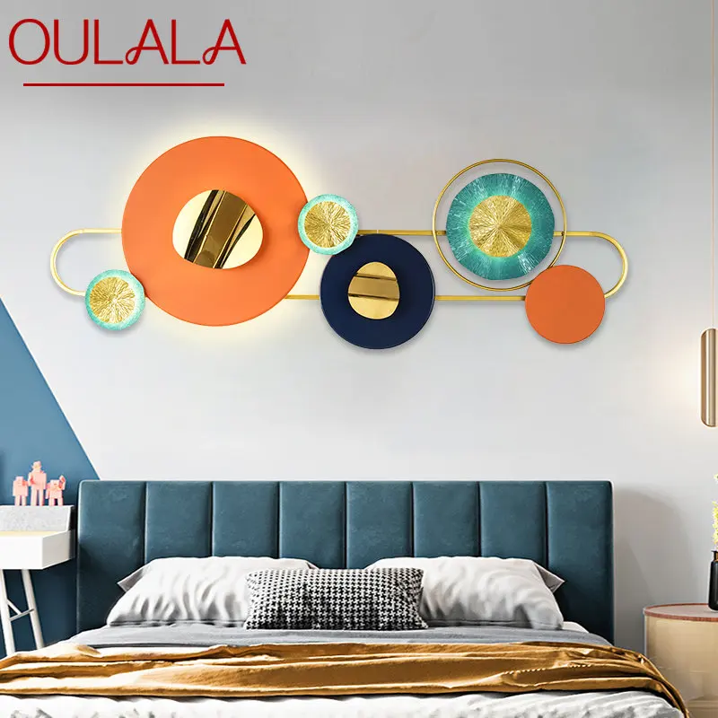 

OULALA Contemporary Wall Picture Lamps Fixture Creative Nordic Background Sconce LED 3 Colors Light for Home Living Bedroom