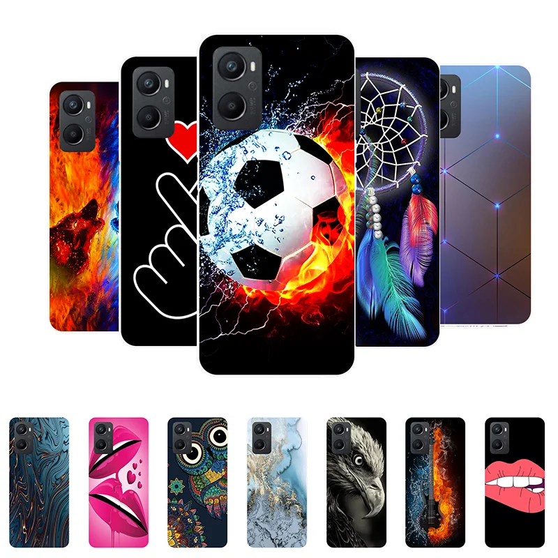Per Oppo A96 Case Football Soft Custodie Posteriori In Silicone Per Oppo A96 A 96 4G Cph2333 Cover Per Telefono Oppoa96 Butterfly Etui Funda