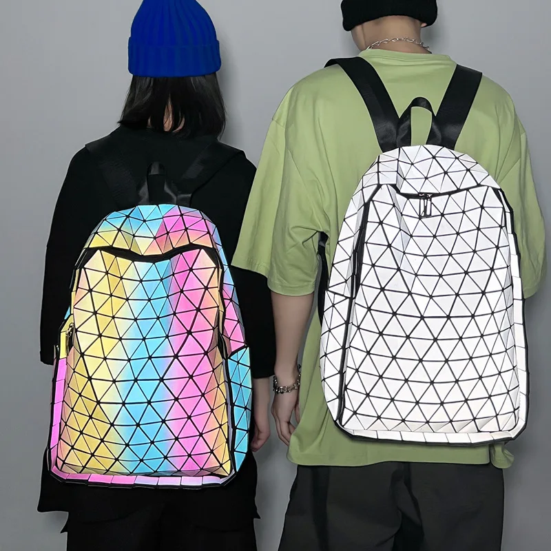

Women's Three-dimensional Geometric Backpack Luminous Men's and Women's Backpack Laptop Backpack School Backpack Travel Bag