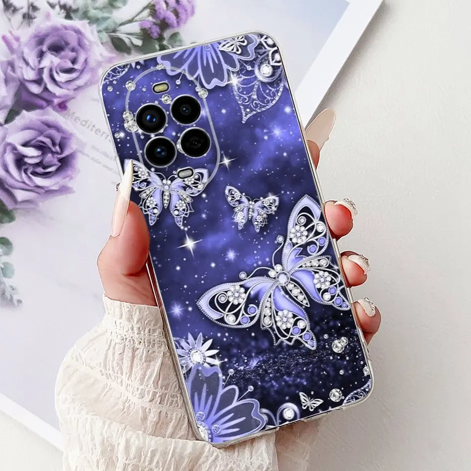 Floral Butterfly Soft Silicone Phone Case - Clear Protective Cover