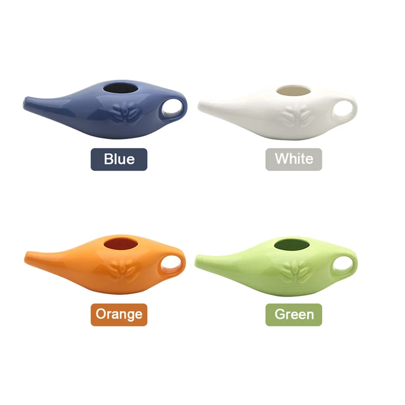 250Ml Ceramic Neti Pot Nose Cleaning Pot Durable Leakproof Spout for Nasal Rinsing Nose Washing Men and Women nasal rinsing pot