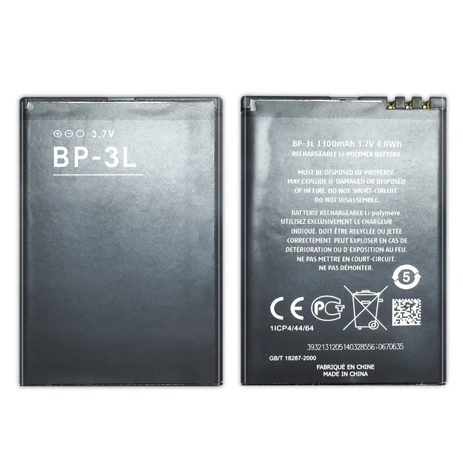 Batteria Del Telefono Cellulare Per Nokia Lumia 710 510 603 303 603 610 3030 Batteria Di Ricambio Bp 3L Bp-3L 1300Mah
