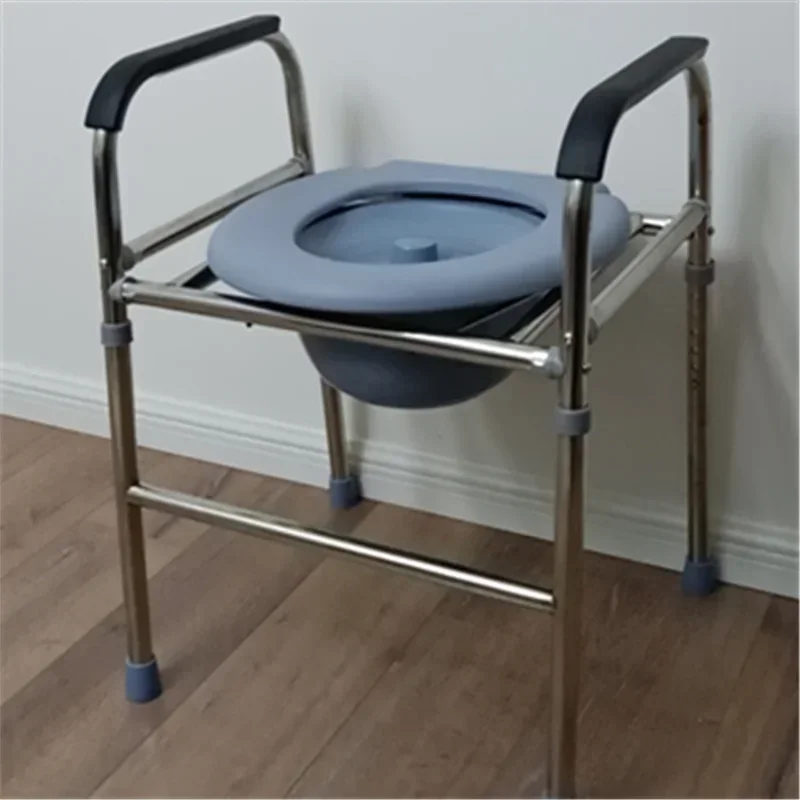 Enhanced Stainless Steel Toilet Stool, Elderly Sitting Chair, Pregnancy Aid, Disabled-Friendly Bathroom Support, Toilet Aid 2