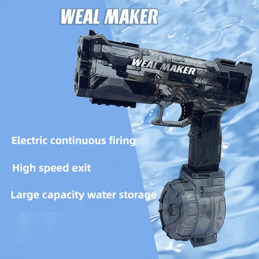 Automatic Water Electric Gun Shooting Toys Water Spray Pistol for Pool Portable High Pressure Watergun Summer Games for Children 3