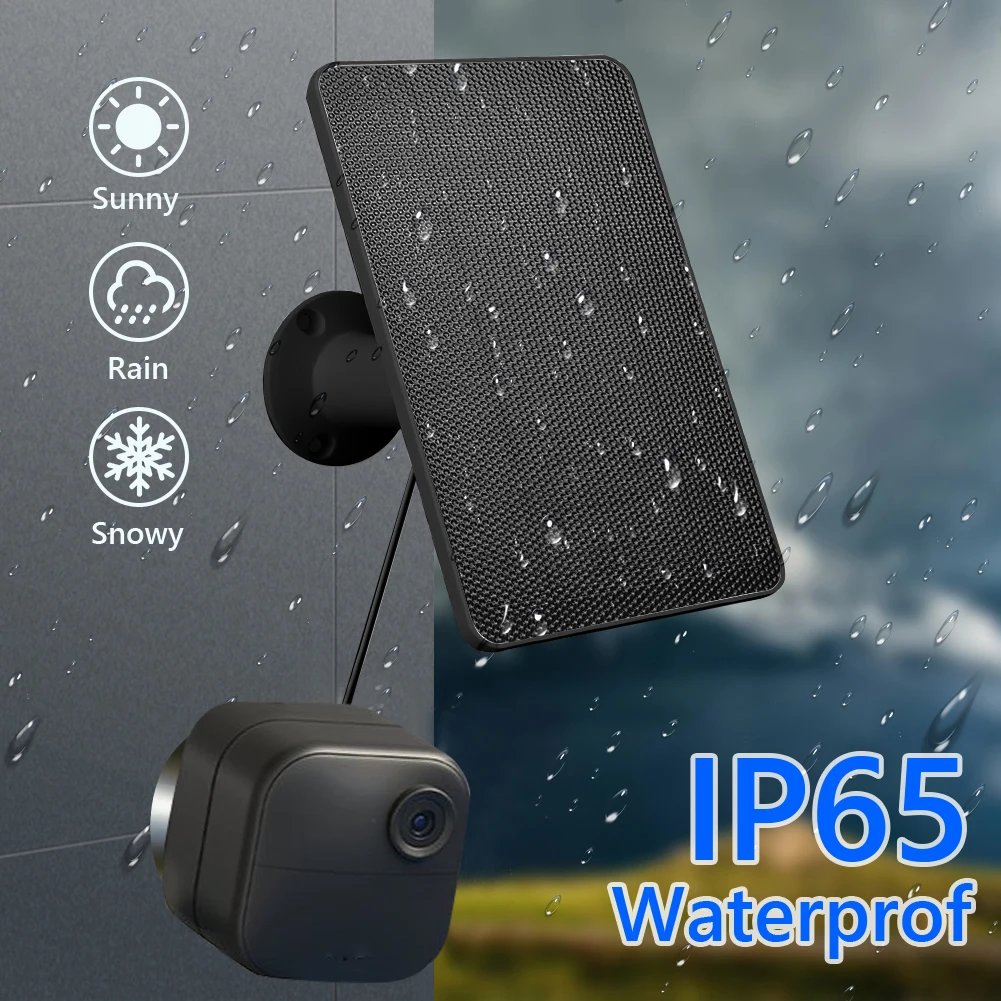 4W 5V Solar Panel Waterproof Solar Plate 360° Adjustable Mount with 4m Charging Cable&Rubber Plug for Blink Outdoor 4 (4th Gen)