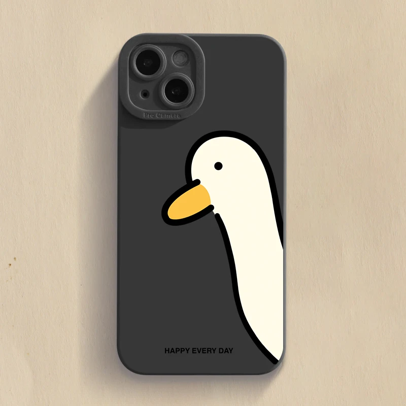 Cartoon Doubt Duck Soft Shockproof Phone Case Bumper Back Cover