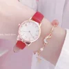 Fashion Kids Love Digital Dial Children Watch Set Leather Strap Quartz Watches Kid Girls Clock Children Watch + Bracelet no box 4