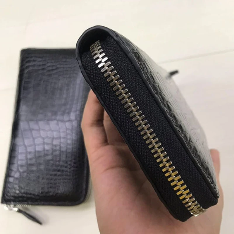 New Brand Luxury Business Men's Alligator Wallets Real Crocodile Genuine Leather Long Organizer Wallet Boy Card Holder Purse 2