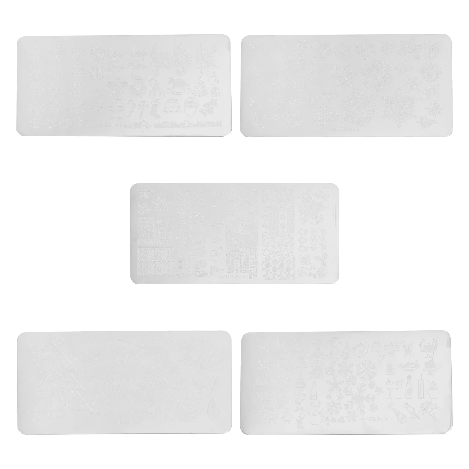 

5Pcs Nail Stamping Plate Christmas Theme- Winter Plate Nail Design Stamp Manicure Template Set