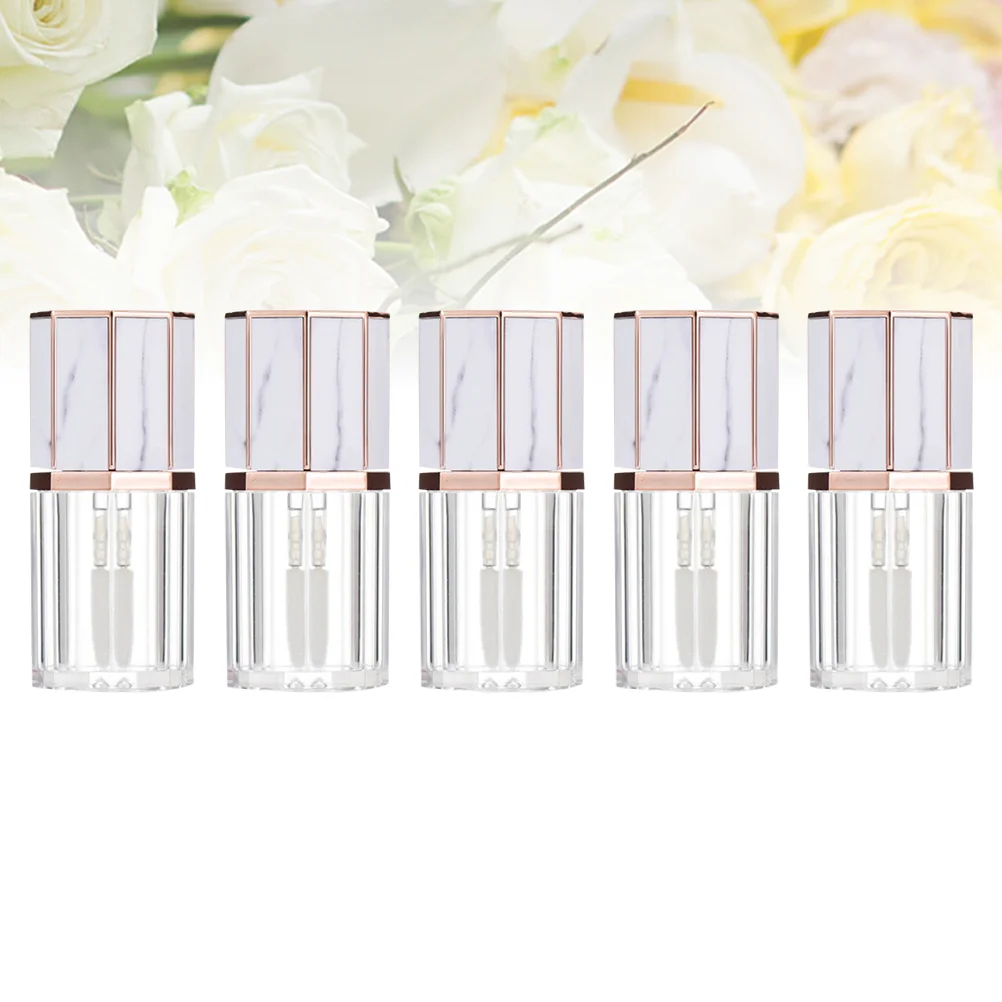 

Empty Lip Gloss Tubes Wand 5Pcs 5Ml Marble Lip Gloss Bottles Travel Refillable Cosmetic Containers