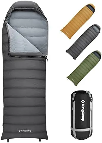 

Down Sleeping Bag 650 Fill Power Ultralight Compact Portable Sleeping Bags for Adults Cold Weather 3-4 Season Backpacking Sleepi