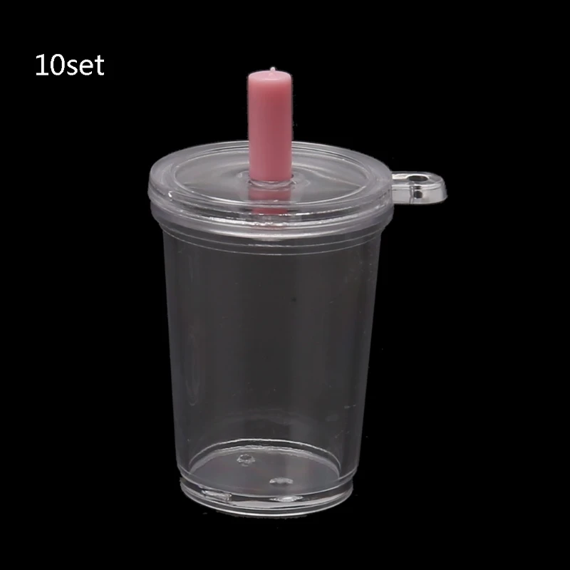 

10Pcs Mini Frappuccino Cup Coffee Cup Dollhouse Miniature Simulation Plastic Cake Ice Cream Cups Keychain Jewelry Making 264E
