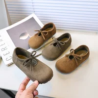 الأطفال المتسكعون الضحلة Bowknot الفتيات حذاء مسطح موضة الصغار تنوعا الأخفاف ربيع الخريف السببية الاطفال حذاء من الجلد 1
