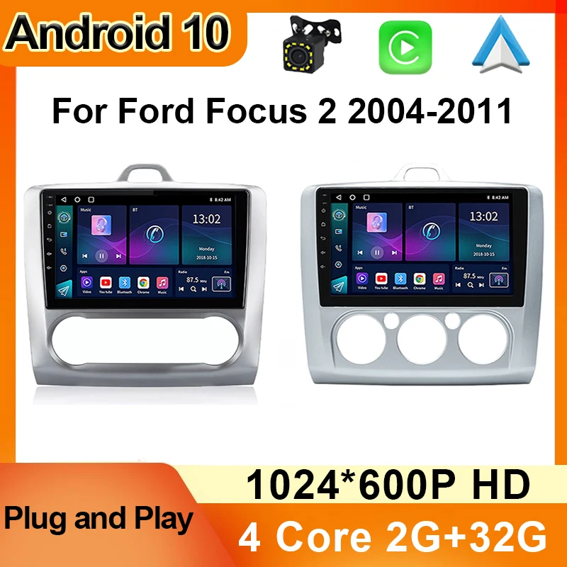 

Android 10 Car Radio For Ford Focus 2 3 Mk2 Mk3 2004 - 2012 Multimedia Player 4G WIFI GPS NavigationCarplay DVD Stereo Receiver
