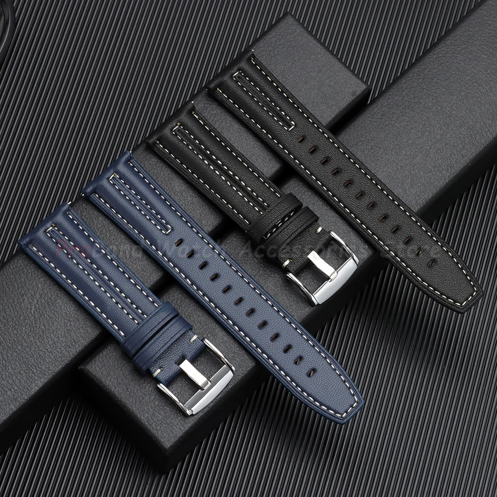 Vintage Genuine Leather Quick Release Watch Band - 22mm Cowhide Sport Bracelet