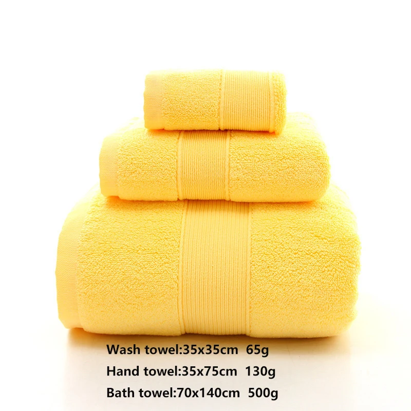 Bath Towels 100% Cotton Towels Set 3 pcs