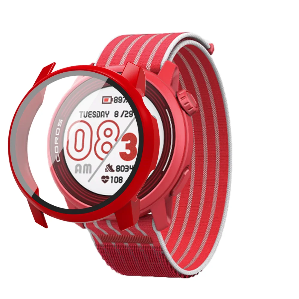 Enhanced Smartwatch Protective Case with Tempered Glass Film
