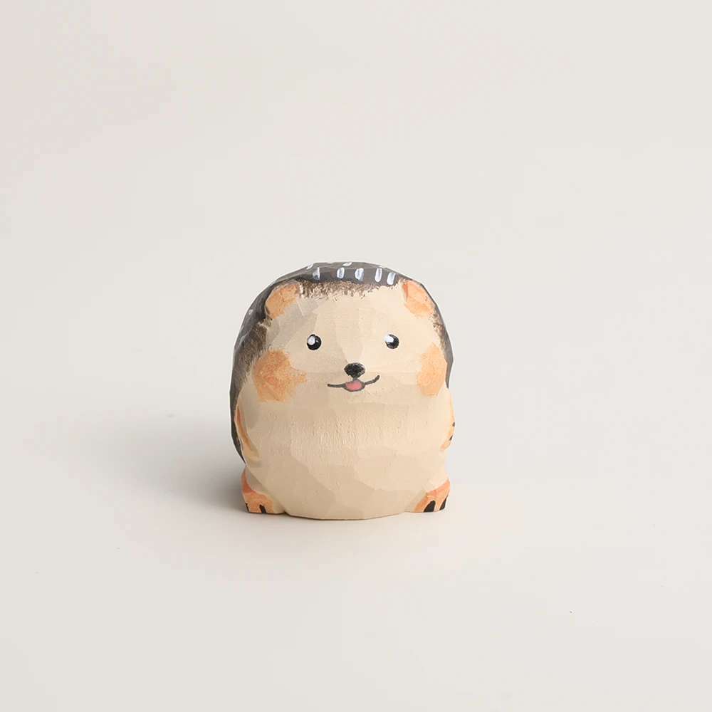 Handcrafted wood carving Home decorations desk accessories room decor Handmade Hedgehog Statue Hand-carved room decor Hedgehog