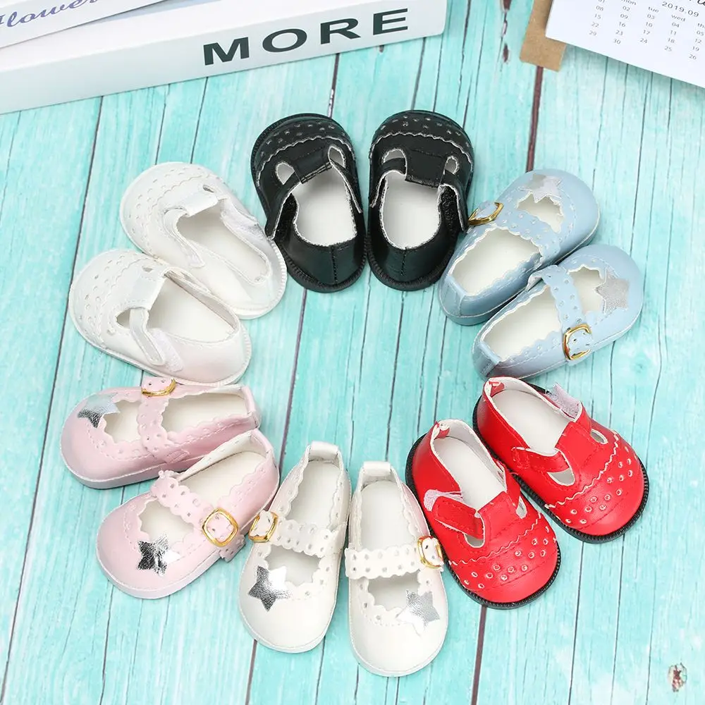 6.5cm Doll Shoes PU Leather Mini Shoes Suit For 16 Inches Doll Clothing Toys Baby Gifts Doll Accessories DIY Cool Girl`s Toy