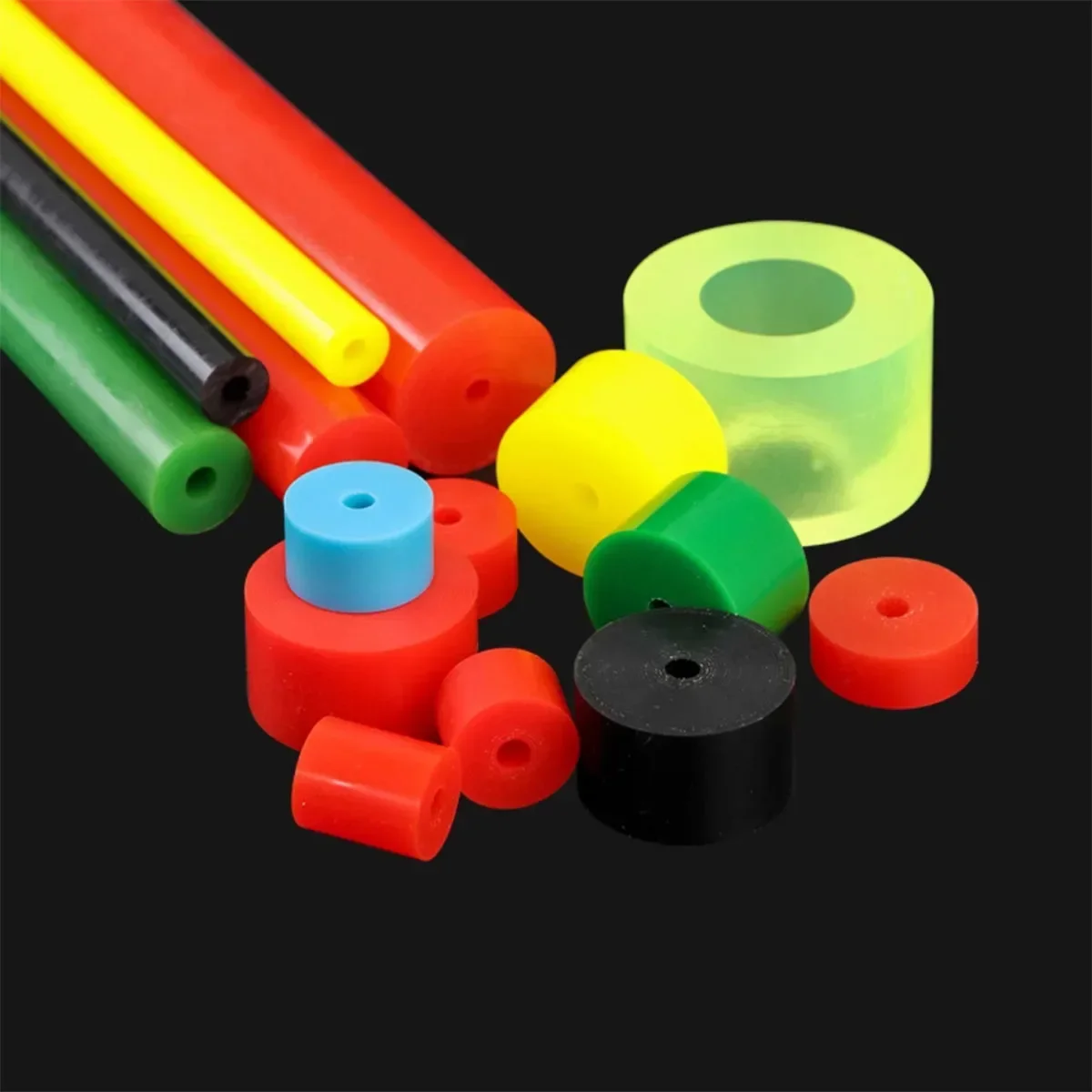 Nicht standardmäßiger Polyurethan-Hohlstab, 500 mm, rot-schwarze Kuhsehnen, elastischer Gummi – Detail 2