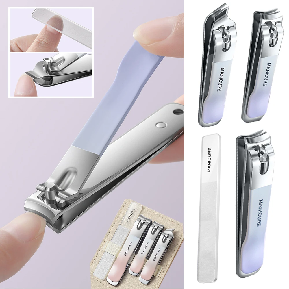 

Stainless Steel Nail Clippers Kits Portable Nail Cutting Nipper With Leather Case Professional Manicure Tool Accessories