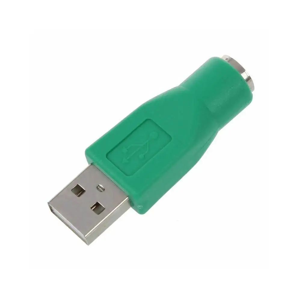 

USB к PS2 зеленый адаптер одна сумка один пакет USB штекер к 6Pin гнездо для клавиатуры и искусственной кожи