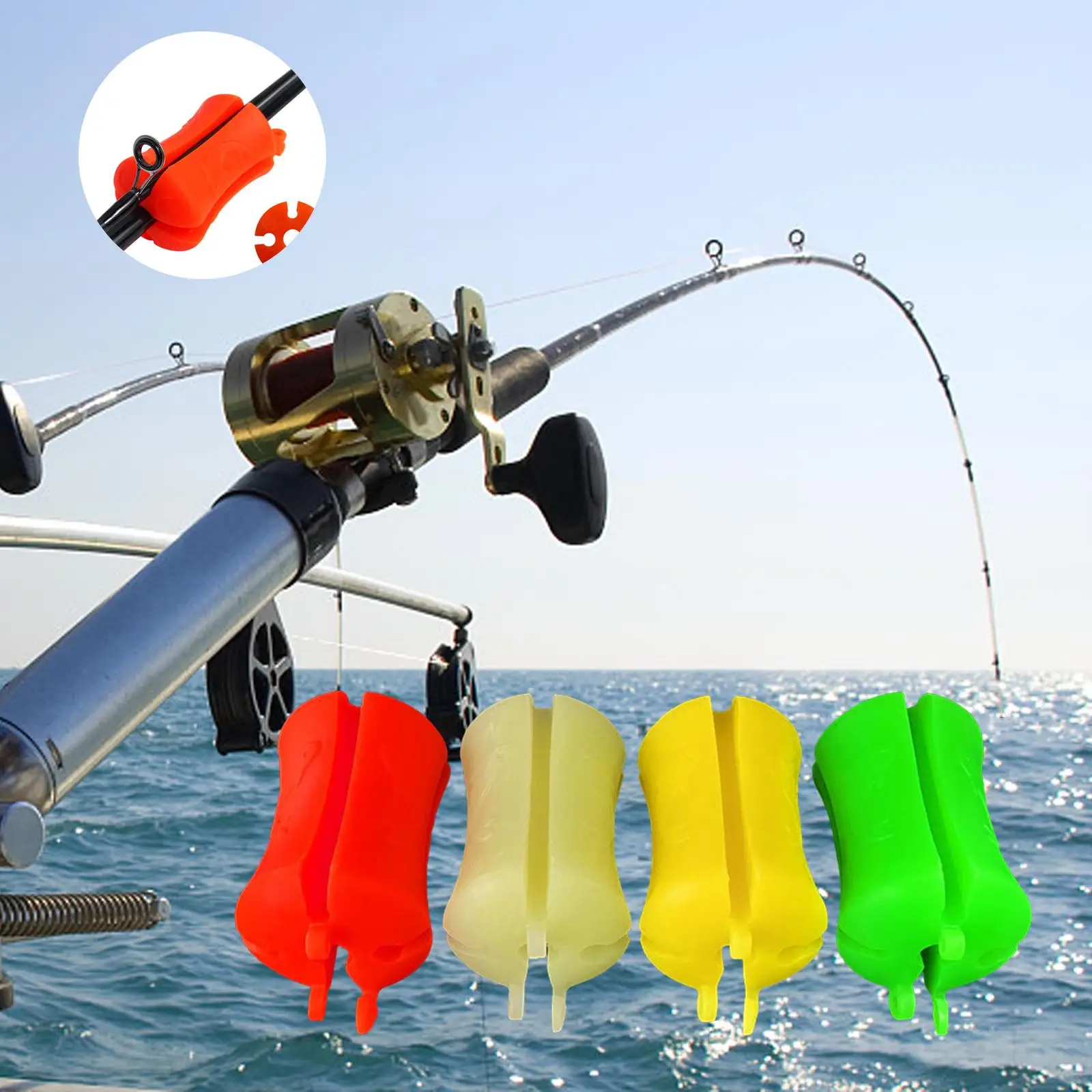 

4 Pieces Multifunctional Fishing Rod Fixed Ball Soft Fishing Pole Clip Fastener Binding Clip for Rod Puller Fishing Accessories