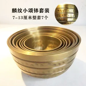 Wholesale 7pcs 7-13CM Tibetan Singing Bowls Meditation Yoga Handmade Copper Chimes Nepal Bowl Set with Sound Cushions Strikers 6