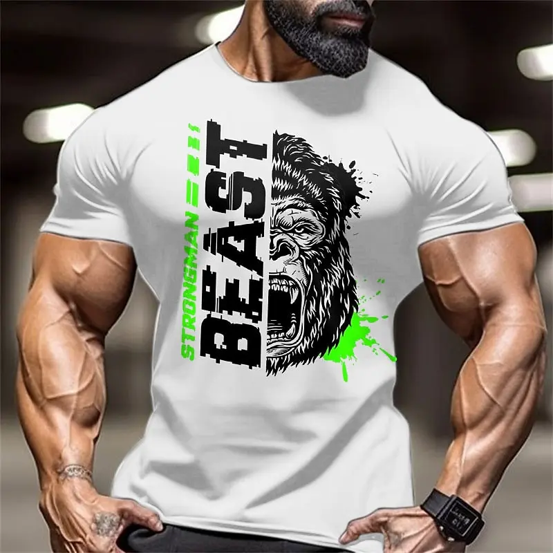 

Fashion Men's T-Shirt 3d Gorilla Print Short Sleeve Man Oversized Clothing Summer Quick Dry T Shirt For Men O Neck Pullover