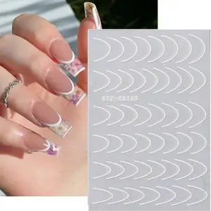 Transfer Nail Foils Geometric Pattern Self Adhesive Nail Art Decoration Stripe Nails Decals 3D Lines Nail Sticker Manicure