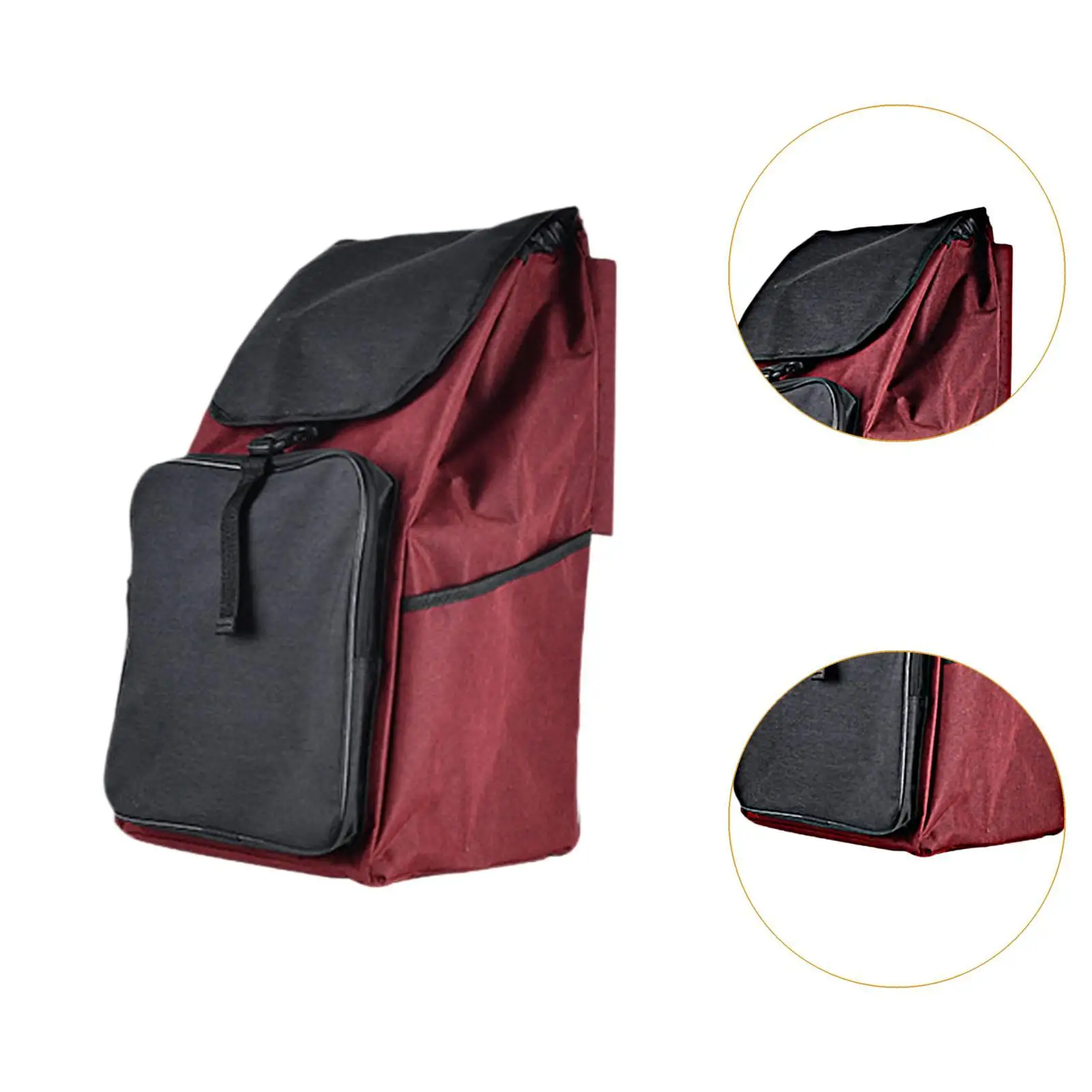 Folding Trolley Cart Storage Bag Replacement Waterproof for Shopping Grocery Accessory Lightweight Wear Resistant 51x33x22cm
