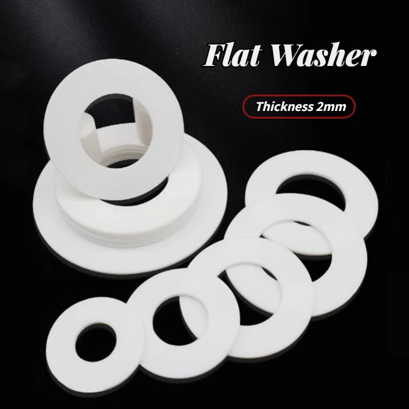 PTFE Gasket Flat Washer Thickness 2mm ID 4mm-60mm Resistant To High&Low Temperature Corrosion Anti-aging for Flange ID*OD*CS