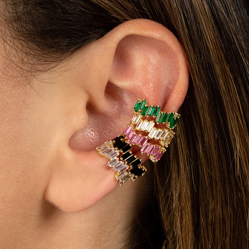 Squisiti orecchini a clip per orecchio a doppio anello CZ non forati per le donne Orecchini per piercing finti alla cartilagine 1 PZ acquista in modo economico - spedizione gratuita, recensioni reali