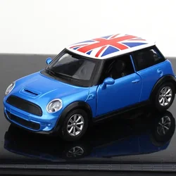 Classic BMW Mini Cooper Diecast Metal Toy Car - High Simulation Pull - Back Collectible Gift (Blue - boxed)
