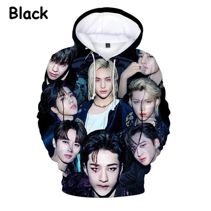 

3D Print Stray Kids Hoodie For Men Women Fashion Long Sleeve Pullover Sweatshirt Pop Korean Music Group Hoodie Streetwear