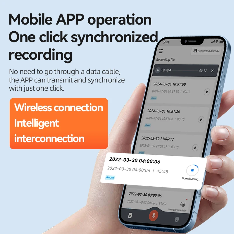 8-128GB AI Mini Voice Recorder Phone APP Control 70Hour Long Work Time Dictaphone USB Flash Driver Noise Reduce For IOS Android