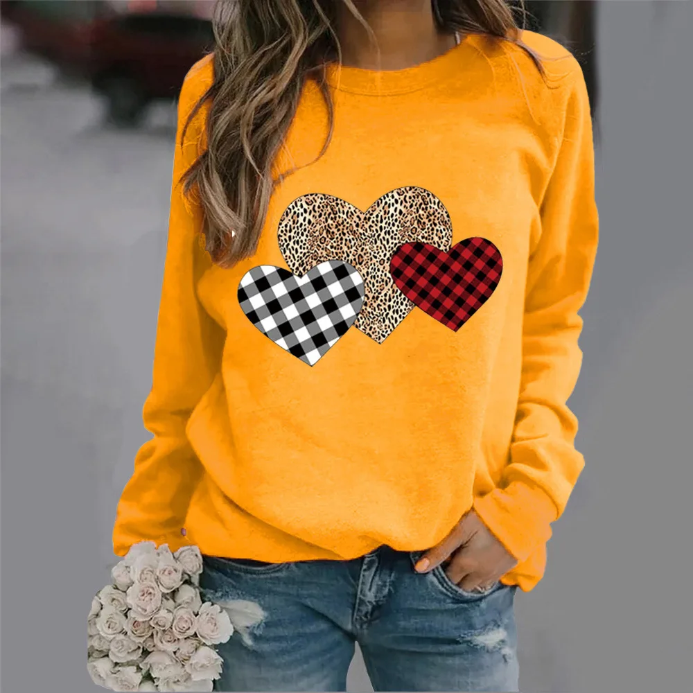 Crew-neck Hoodie Leopard Print Love Print New European and American Valentine's Day Hot Sales Sweatshirt  Sweatshirts 5