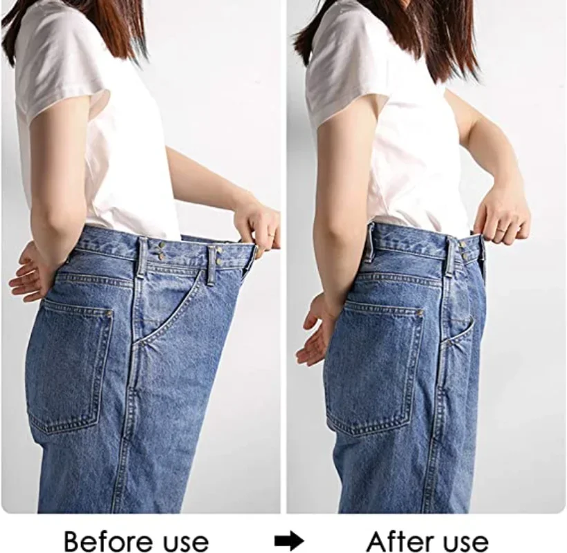 5/1Set Extender Button Adjustable Waist Buckle Set Jean Button Pins Perfect Fit Instant for Tighten Waist Jeans No Sewing Button 4