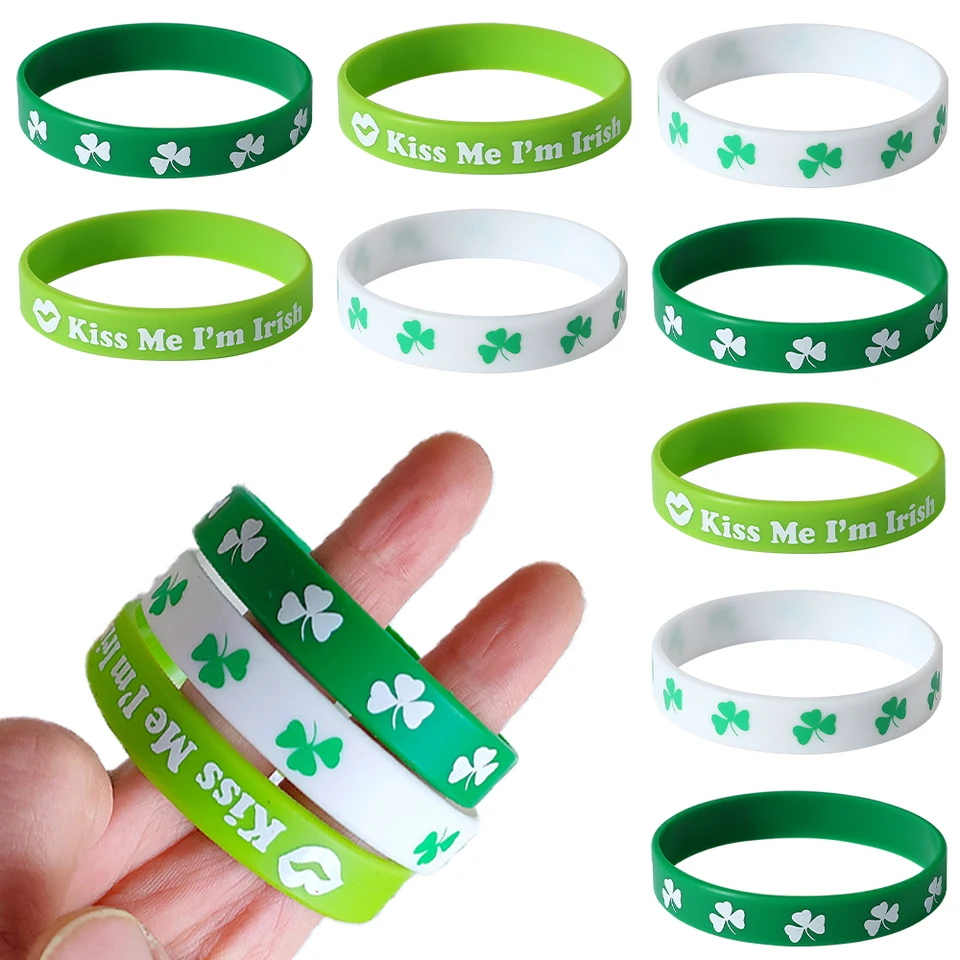 Wettarn 60 Braccialetti In Silicone Per San Patrizio – Con Trifoglio, Birra E Monete, 10 Modelli, Per Feste E Bomboniere - 2