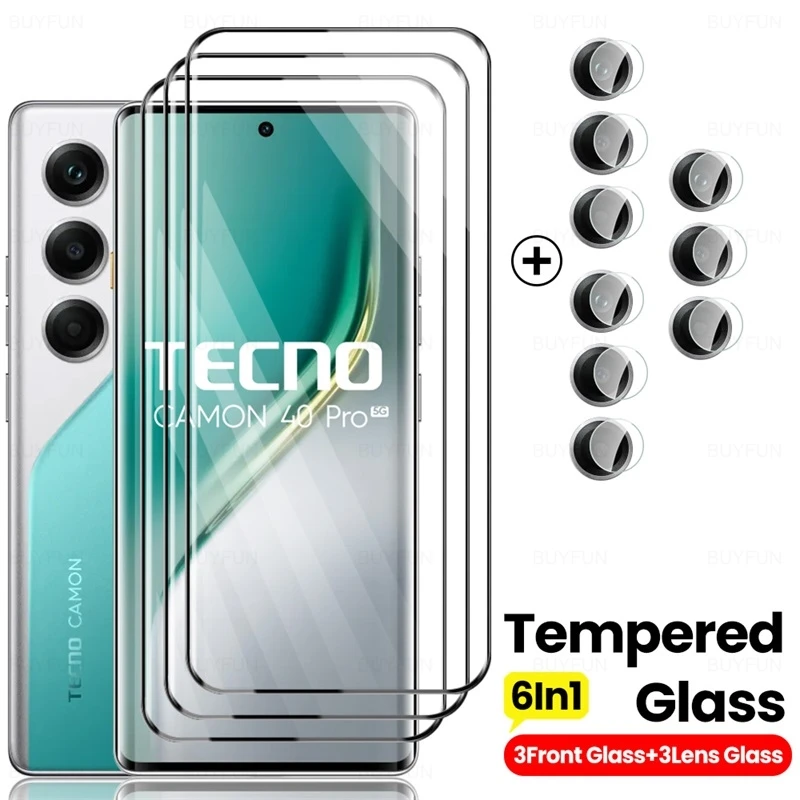 Enhanced 8-in-1 Tempered Glass and Curved Screen Protector with Camera Lens Glass Cover