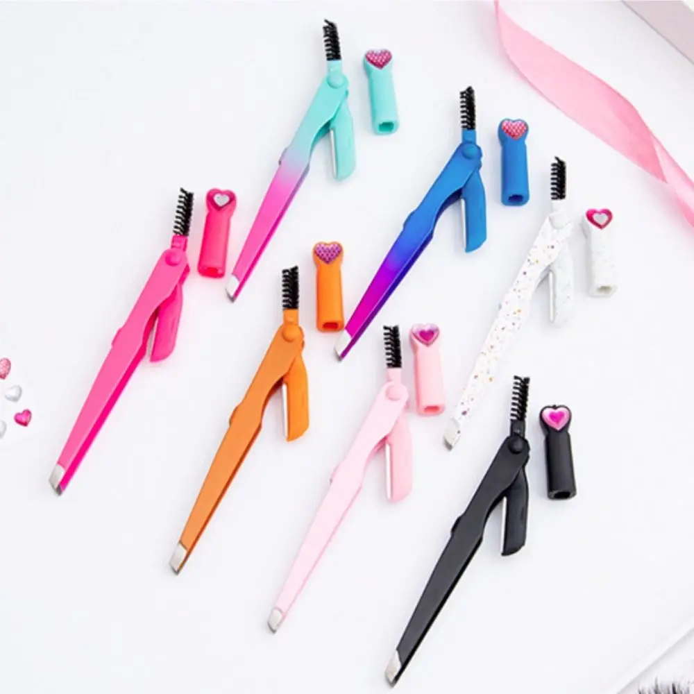 

Colorful 3 In 1 Eyebrow Clip Multifunctional Stainless Steel Eyebrow Tweezers Pliers False Eyelash Applicator Female